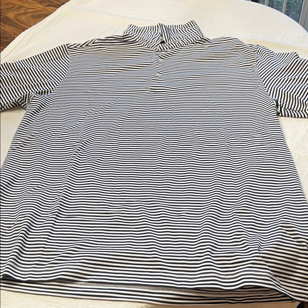 Walter Hagen Black and White Striped Polo